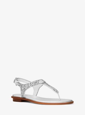 Logo Plate Glitter Sandal | Michael Kors