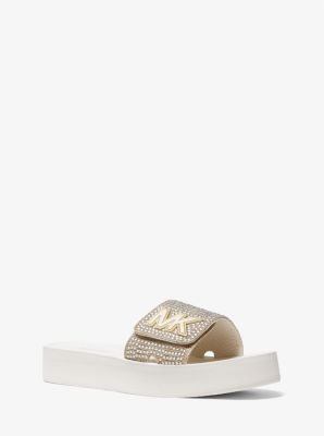 michael kors gold slide sandals