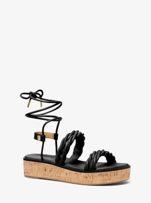 Marina Woven Lace-Up Sandal