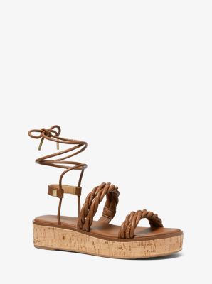 Marina Woven Lace Up Sandal Michael Kors