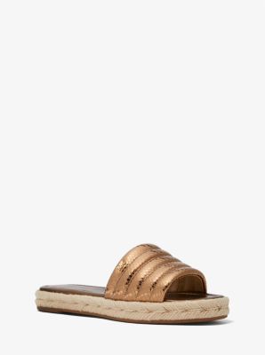 michael kors leather slides