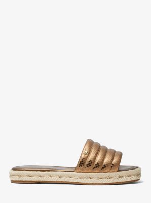 Royce Metallic Snake Embossed Leather Slide Sandal image number 1