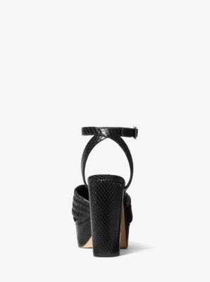 Royce Quilted Python Embossed Leather Platform Sandal
