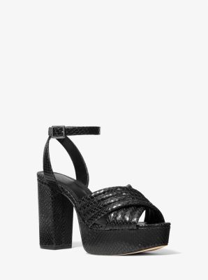 Royce Quilted Python Embossed Leather Platform Sandal