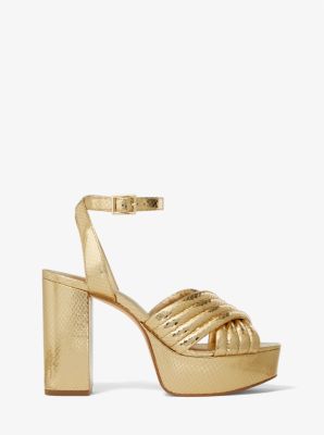 Royce Quilted Metallic Python Embossed Leather Platform Sandal image number 1