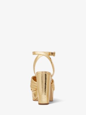 Royce Quilted Metallic Python Embossed Leather Platform Sandal image number 2