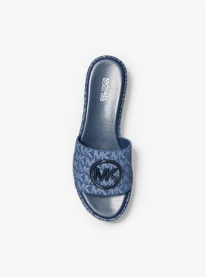 Sadler Logo Jacquard Wedge Sandal | Michael Kors Canada