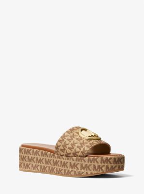 Sadler Logo Jacquard Wedge Sandal | Michael Kors