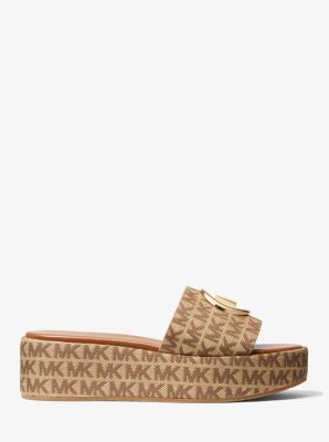 Sadler Logo Jacquard Wedge Sandal | Michael Kors Canada