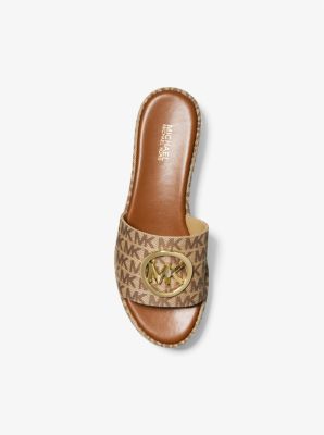 Sadler Logo Jacquard Wedge Sandal | Michael Kors Canada