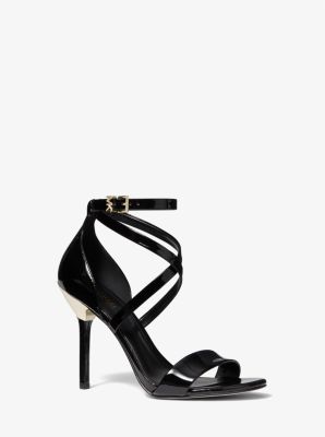 Astrid Patent Leather Sandal in BLACK | Michael Kors