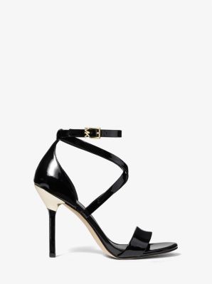 Astrid Patent Leather Sandal in BLACK | Michael Kors
