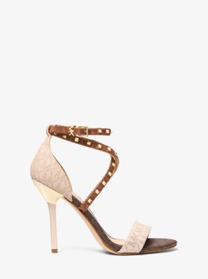 Astrid Studded Color-Block Signature Logo Sandal | Michael