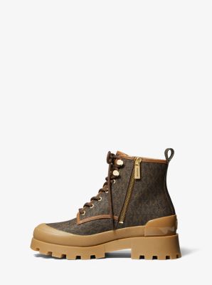 Michael Kors Women's Logo Jacquard Payton Combat Boots