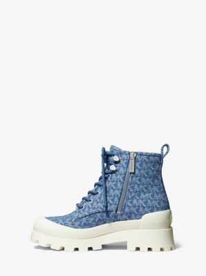 Louis Vuitton Colorblock Pattern Combat Boots