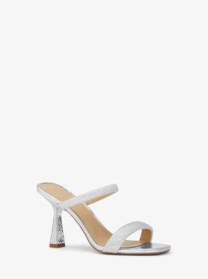 Clara Embellished Metallic Snake Embossed Sandal | Michael Kors