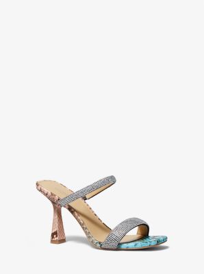 Clara Embellished Snake Embossed Sandal | Michael Kors