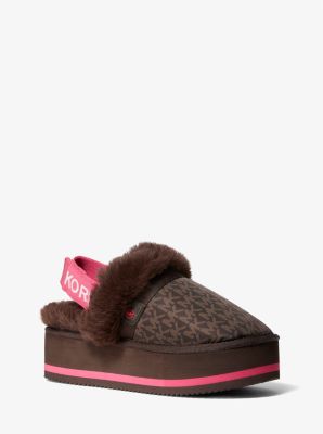Michael kors fur flip flops discount