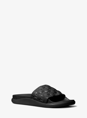 Black and white michael best sale kors slides