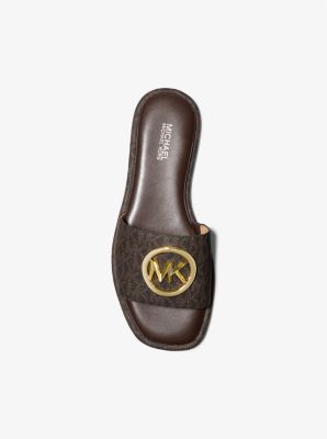 Hayworth Embellished Logo Slide Sandal Michael Kors