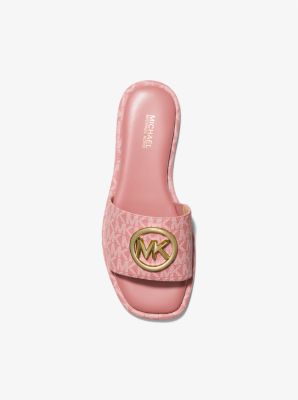 Hayworth Embellished Logo Slide Sandal | Michael Kors