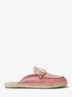 Izzy Logo and Leather Loafer Slide in ROSE | Michael Kors