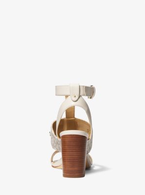 Izzy Embellished Logo and Leather Sandal | Michael Kors [US]