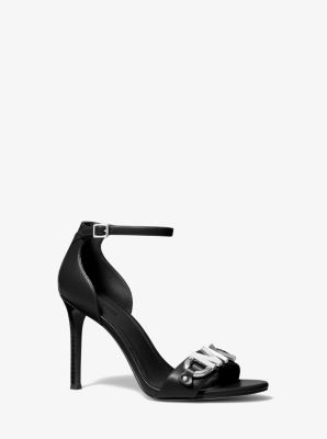 Michael kors black hot sale leather sandals