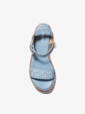 Michael Kors Celeste Camo Printed Calf Hair Platform Sandals