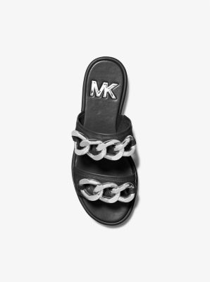 Scarlett Chain Link Leather Slide Sandal image number 2