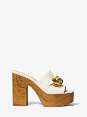 Scarlett Leather Platform Mule in LT CREAM | Michael Kors