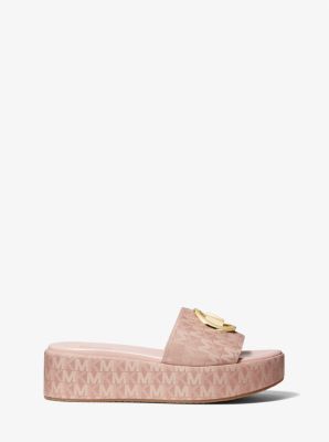 Sadler Logo Jacquard Wedge Sandal | Michael Kors Canada