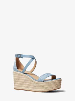 Serena Logo and Leather Wedge Sandal image number 0