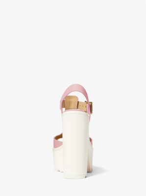 Sinead Leather Platform Sandal in SMOKEY ROSE | Michael Kors