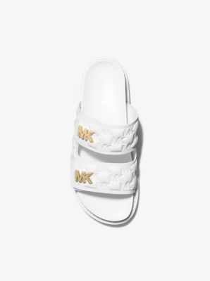 【Michael Kors】Stark Logo Embossed Faux Leather Sandal Stark Logo Embossed Slide Sandal | Michael Kors Canada [CA]