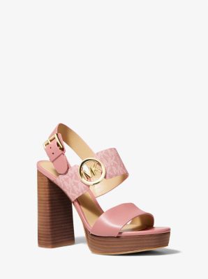 Michael michael kors flora appliqué leather platform discount sandal