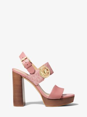 Summer Leather and Logo Platform Sandal image number 1