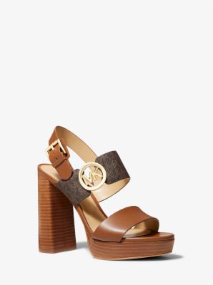 Summer Leather and Logo Platform Sandal | Michael Kors
