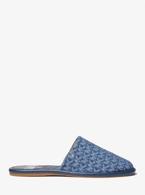 Thea Signature Logo Denim Jacquard Mule Michael Kors