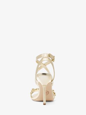【Michael Kors】Asha Embellished Snake Embossed Sandal Asha Embellished Snake Embossed Leather Sandal | Michael