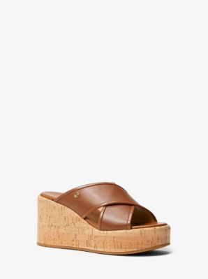 Becker burnished leather online flatform sandal