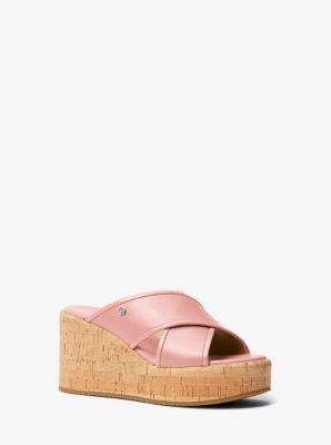 Rhett Leather Wedge Sandal Michael Kors