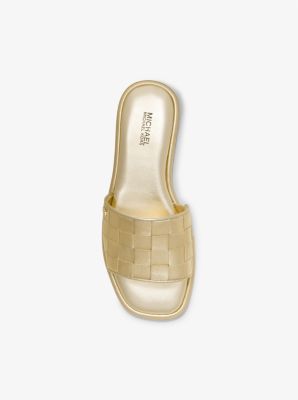 Michael kors hot sale metallic slides