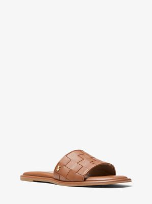 Hayworth Woven Leather Slide Sandal Michael Kors