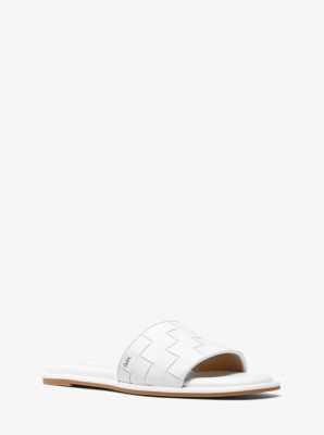 Hayworth Woven Leather Slide Sandal Michael Kors Canada