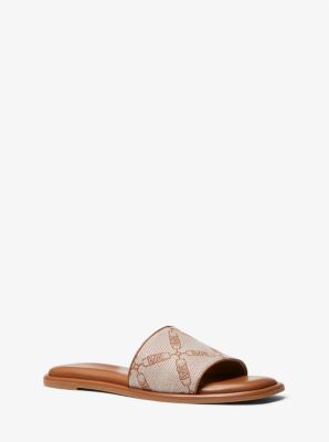 Hayworth Empire Logo Jacquard Slide Sandal | Michael Kors