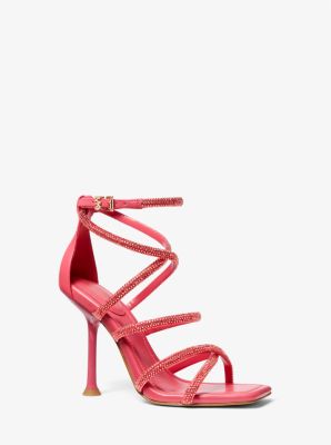 Imani Embellished Scuba And Faux Leather Sandal | Michael Kors