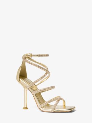 Imani Embellished Metallic Faux Suede Sandal image number 0