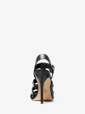Jagger Studded Leather Sandal in BLACK | Michael Kors