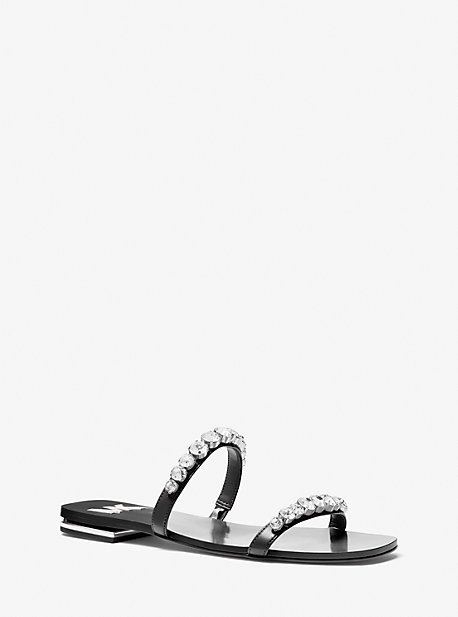 Shop Michael Kors Jessa Embellished Sandal In Black